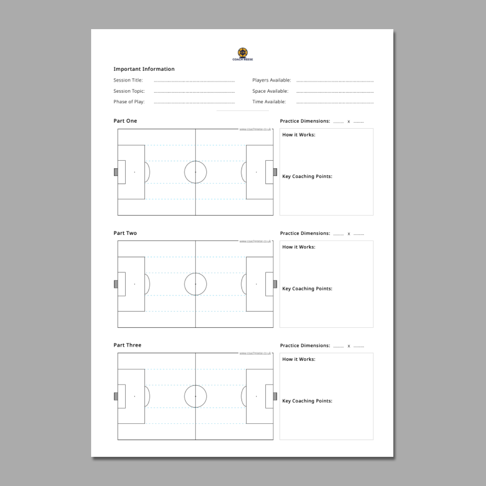 Complete Three Part Session Plan Template (PDF) - Image 2